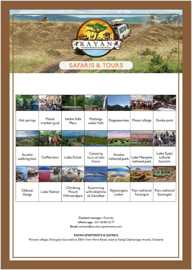 Rayan Apartments & Safaris 아루샤 외부 사진