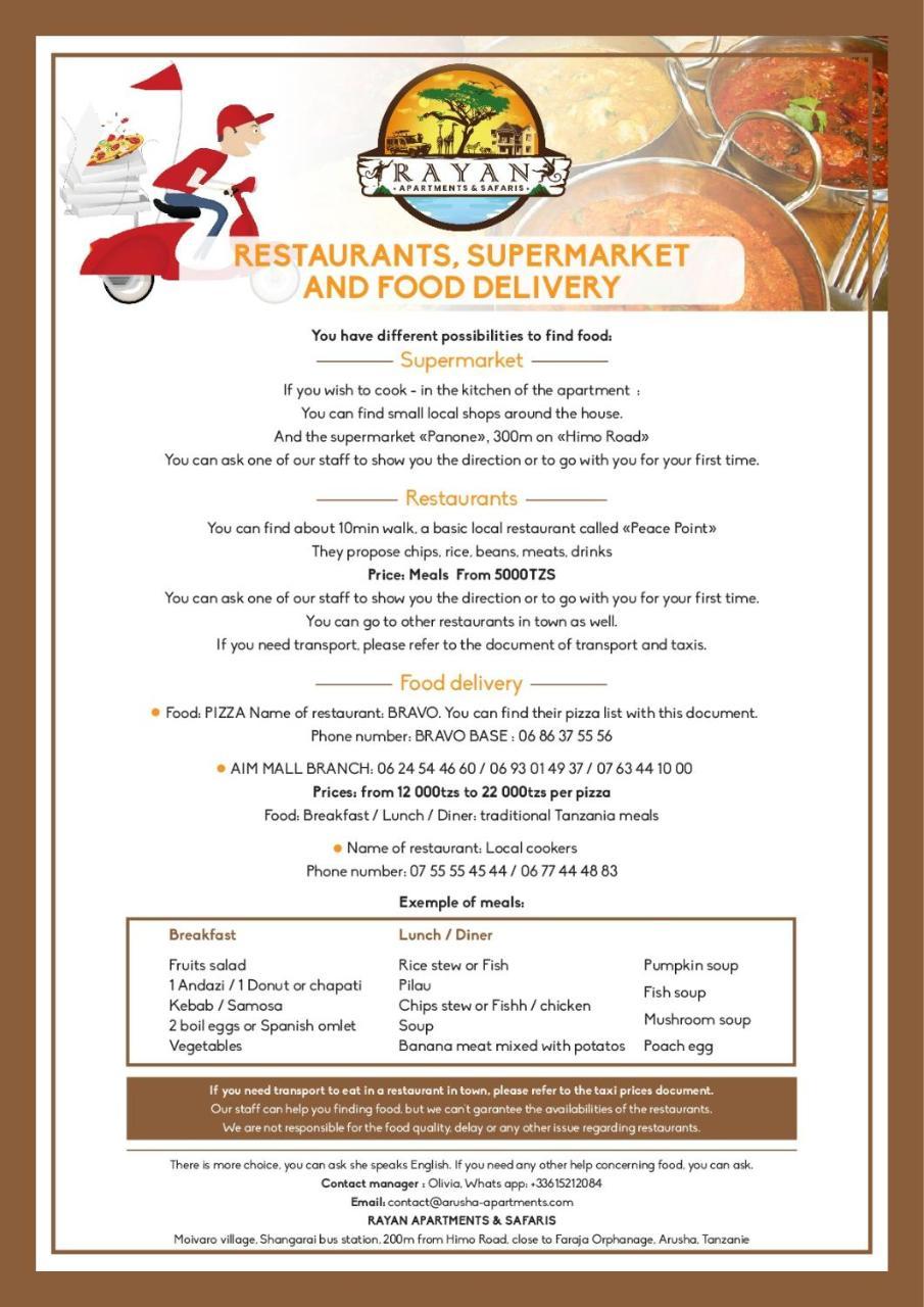 Rayan Apartments & Safaris 아루샤 외부 사진